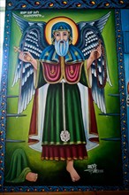 Painting representing the much revered Ethiopian saint, Tekle Haymanot, Eritrean Orthodox church,