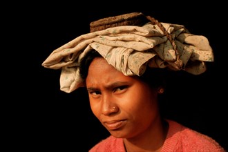 Portrait of a former Kamaiya woman, Terai region, Nepal. Kamaiya is a traditional system of bonded