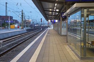 Empty platform in the early morning, Dortmund Central Station, Germany, Europe