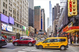 Big city traffic at Times Square, Manhattan, New York City