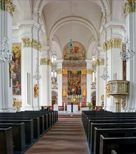 Jesuit Church, interior view, Old Town of Heidelberg, Baden-Wuerttemberg, Germany, Europe