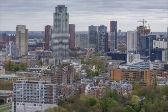 Modern high-rise buildings and skyscrapers characterise the urban skyline, surrounded by green