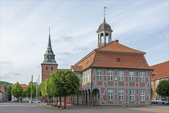 St Mary's Church, Market Square, Town Hall, Boizenburg, Mecklenburg-Vorpommern, Germany, Europe