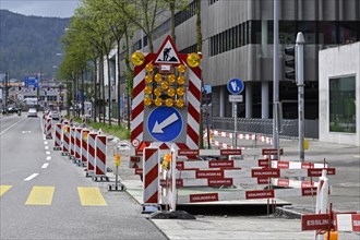 Road traffic construction site, Zurich, Switzerland, Europe
