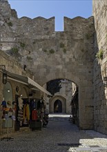 Medieval alley, UNESCO World Heritage Site, Old Town, Rhodes Town, Rhodes, Dodecanese archipelago,