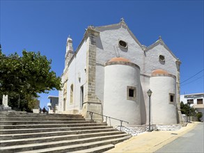 Christian Greek Orthodox Church Isodia tis Theotokou in Vori Village church with double apse, Vori,