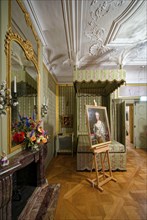 Bedroom of Electress Elisabeth Auguste, Schwetzingen Palace, interior view, Schwetzingen,