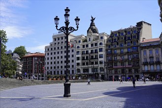 On the way in Bilbao, Province of Bizkaia, Basque Country, Spain, Europe, Spacious square in a city