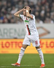 Ruben Vargas FC Augsburg FCA (16) disappointed, gesture, gesture, WWK Arena, Augsburg, Bavaria,