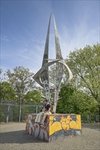 Viewing platform, Flak tower, Volkspark Humboldthain, Gesundbrunnen, Mitte, Berlin, Germany, Europe