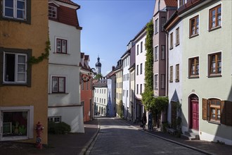 Houses in the Alte Bergstrasse, historic old town of Landsberg am Lech, Upper Bavaria, Bavaria,