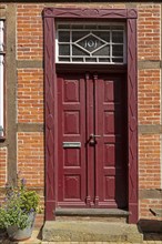 Front door, Old Town, Lauenburg, Schleswig-Holstein, Germany, Europe