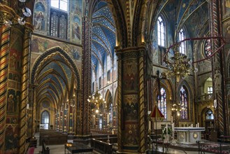 Interior view, Basilica of St Mary, Basilica of St Mary, place of pilgrimage, Kevelaer, Lower