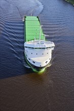 A bird's eye view of the multi-purpose vessel Electramar, the first plug-in hybrid ship, on the