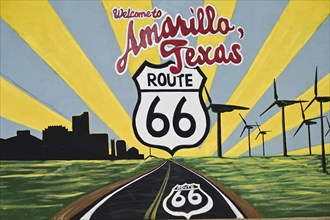 Route 66 mural, Amarillo, Texas