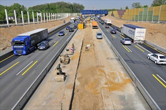 Widening of the A3 motorway near Cologne-Muelheim, North Rhine-Westphalia, Germany, Europe