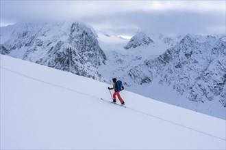 Norway ski tour Steinfjellet, mountains with snow, Norway, Europe