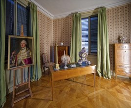 Elector Carl Theodor's study, Schwetzingen Palace, interior view, Schwetzingen, Baden-Wuerttemberg,