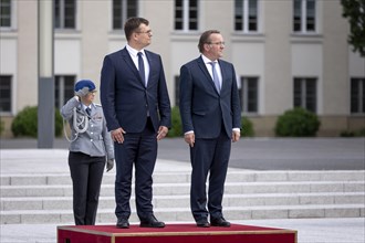 Boris Pistorius (SPD), Federal Minister of Defence and Laurynas Kasciunas, Lithuanian Minister of