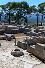 Archaeological site of Minoan culture of pre-Greek ancient Greek people Minoans, section of Palace
