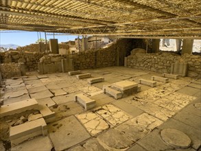 View of remains of floor megaron with vestibule connected main room of chambers of king In