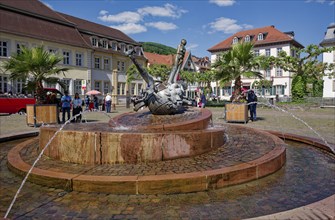 Sebastian Muenster Fountain by Michael Schoenenholtz, Karlsplatz, Heidelberg, Baden-Wuerttemberg,