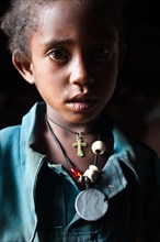 Orthodox christian girl from the Amhara ethnic group, Ethiopia, Africa