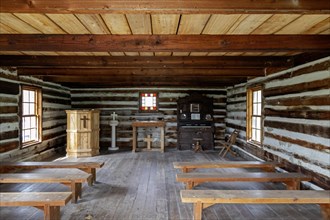 Fort Dodge, Iowa, The Prairie Chapel at the Fort Museum and Frontier Village. Operated by the Fort