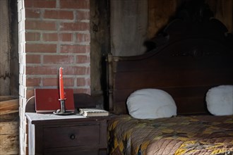 Fort Dodge, Iowa, The bedroom in the Carlson-Richey Cabin at the Fort Museum and Frontier Village.
