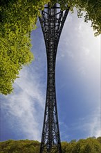 View of the Muengsten Bridge, the highest railway bridge in Germany between Solingen and Remscheid,