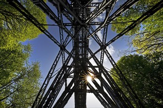 View of the Muengsten Bridge, the highest railway bridge in Germany between Solingen and Remscheid,