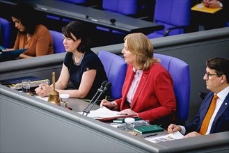 Baerbel Bas, President of the Bundestag, recorded during the government questioning in the