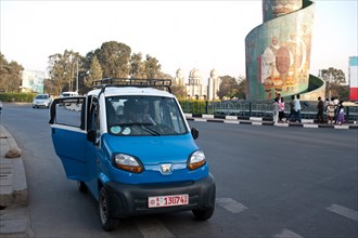 Bajaj Qute model car used as a cab, ethiopia