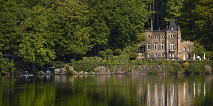 Seeschloesschen, also known as Funkenburg or Villa Niedernhofen, north shore, Hengsteysee,