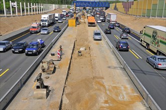 Widening of the A3 motorway near Cologne-Muelheim, North Rhine-Westphalia, Germany, Europe