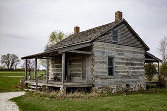 Fort Dodge, Iowa, The Carlson-Richey Cabin at the Fort Museum and Frontier Village. Operated by the