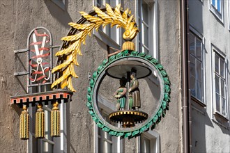 Historic advertising sign, Gertriedegasse, City of Salzburg, Province of Salzburg, Austria, Europe