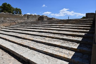 View of Propylaea monumental grand staircase to in front of ancient palace in archaeological site