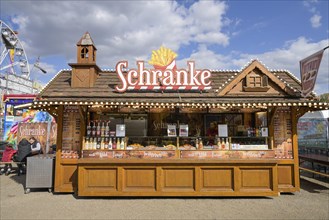Snack bar Pommes Schranke, spring festival, fairground, Tegel, Reinickendorf, Berlin, Germany,