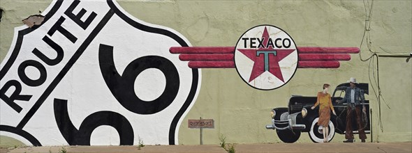 Texaco on Route 66 mural in Winslow, Arizona