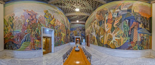 Oslo City Hall Interior Panorama Oslo Norway