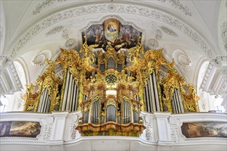 The organ, former monastery church of St. Peter and Paul, Irsee monastery or abbey, former