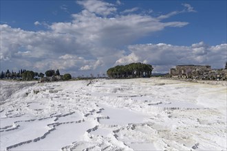 Sintered limestone terraces of Pamukkale, Pamukkale, Denizli province, Aegean region, Turkey, Asia