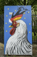 Graffiti, rooster, Franco-German friendship, Strasbourg, Departement Bas-Rhin, France, Europe
