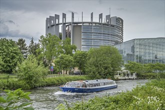 River Ill, European Parliament, 1 All. du Printemps, Strasbourg, Departement Bas-Rhin, France,