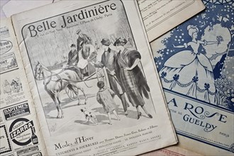 French newspaper illustration representing an advertisement for clothing, 1919. From the newspaper