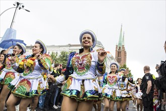 Dancers at the street parade of the 26th Carnival of Cultures in Berlin on 19.05.2024