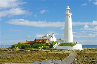 Lighthouse on an island north of Tyne and Wear and south of Seaton SluiceSt. Mary's Lighthouse,