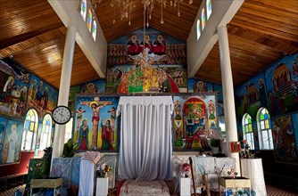 Interior of an Eritrean orthodox church, Nairobi, Kenya, Africa