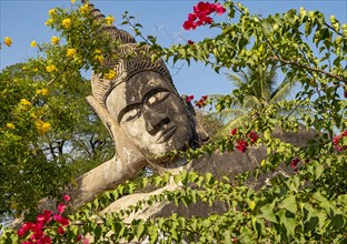 Reclining Buddha statue at Xieng Khuan Buddha Park, Vientiane, Laos, Asia